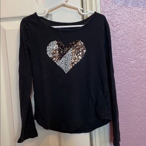 Gap Kids Long Sleeve 6-7 Sequin Heart